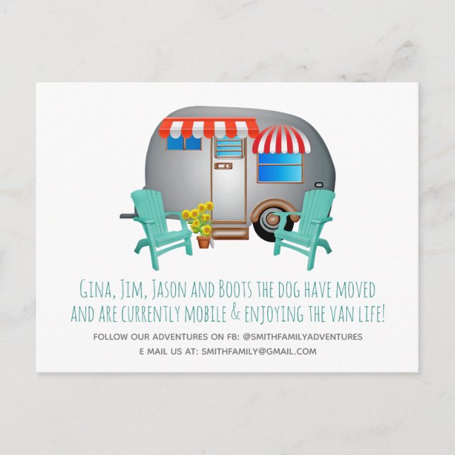 Whimsical Camper Moving Announcement (Front)