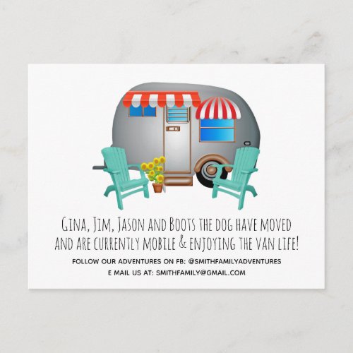 Whimsical Camper Moving Announcement