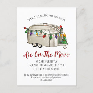 Whimsical Camper Seasonal Moving Announcement