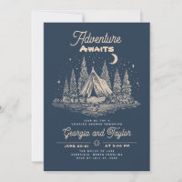 Whimsical Camping Couples Shower Adventure Awaits