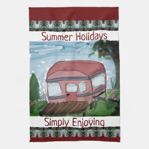 Whimsical Camping Designed Kitchen Towel