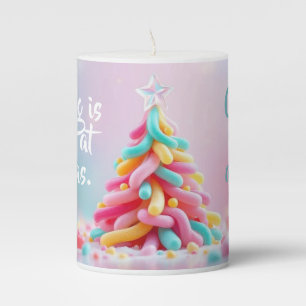 Whimsical Candy Tree Pillar Candle