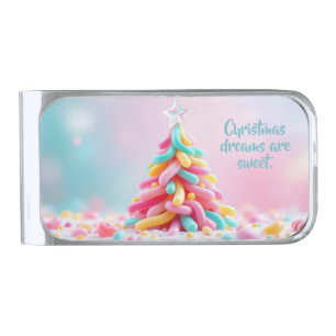 Whimsical Candy Tree Silver Finish Money Clip