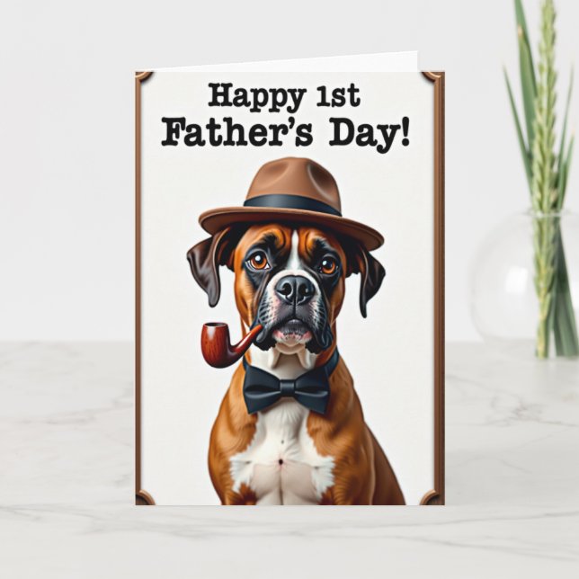 Whimsical Canine Fathers Day Card (Front)