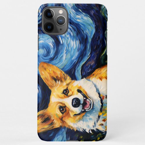 Whimsical Canine under Starlit Skies _ Van Gogh Wa iPhone 11Pro Max Case