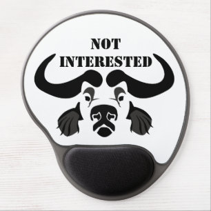 Whimsical Cape Buffalo, in Black Ink Gel Mouse Pad