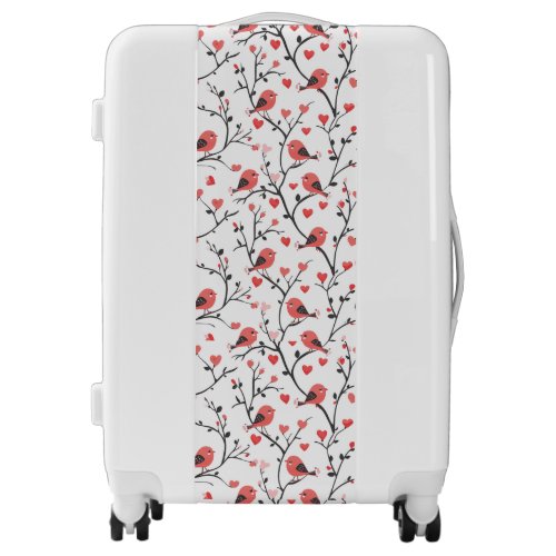 Whimsical Cardinal Bird Luggage Suitcases