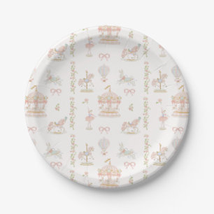 Whimsical Carousel Baby Shower Plate