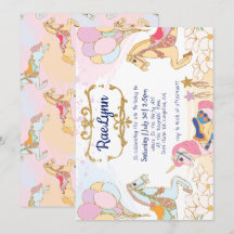 Whimsical Carousel Birthday Invitation Template