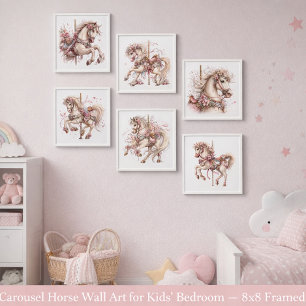 Whimsical Carousel Dreams in Soft Pastel Art Peel And Stick Photo Tile