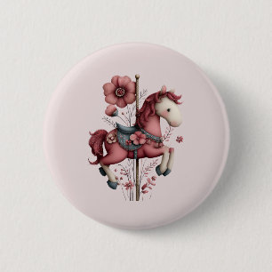 Whimsical Carousel Horse Image Button