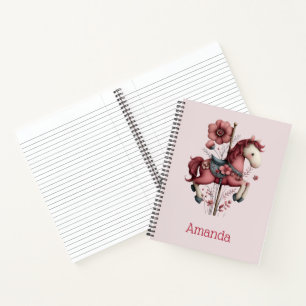 Whimsical Carousel Horse Image Notebook