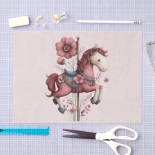 Whimsical Carousel Horse Image Tissue Paper