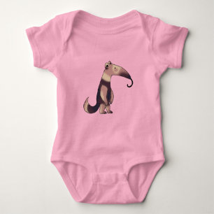 Whimsical Cartoon Anteater Art Baby Bodysuit