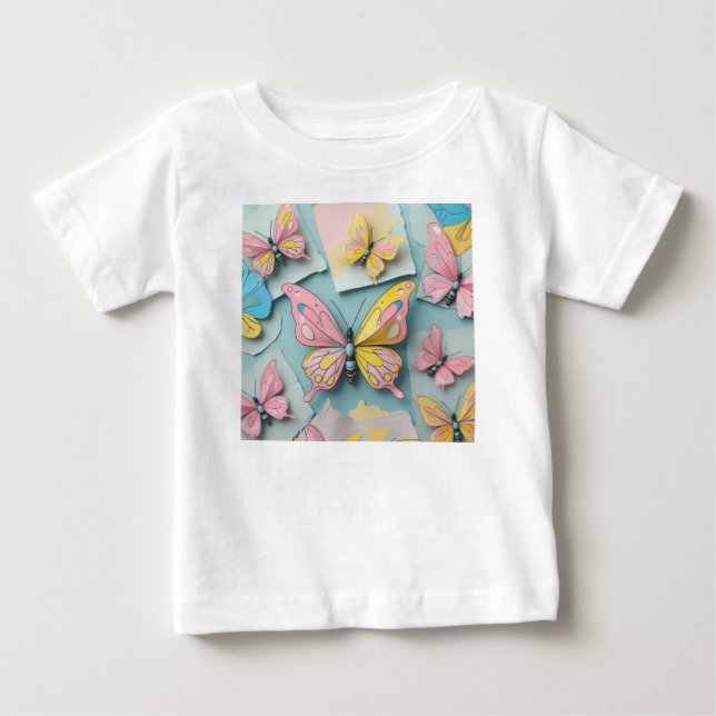 🦋 Whimsical Cartoon Butterfly T-Shirt – Cute Natu (Front)