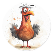 Whimsical Cartoon Chicken