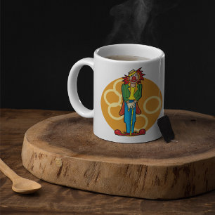 Whimsical Cartoon Clown with Bright Colors Coffee Mug