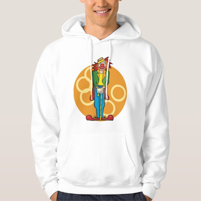 Whimsical Cartoon Clown with Bright Colors Hoodie (Front)