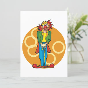 Whimsical Cartoon Clown with Bright Colors Invitation