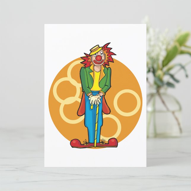 Whimsical Cartoon Clown with Bright Colors Invitation (Creator Uploaded)