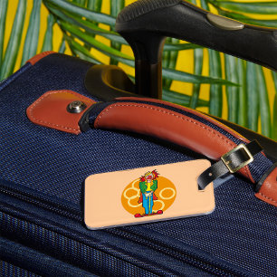 Whimsical Cartoon Clown with Bright Colors Luggage Tag