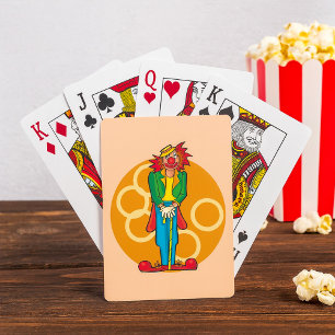 Whimsical Cartoon Clown with Bright Colors Poker Cards