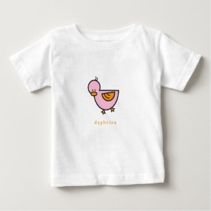 Whimsical Cartoon Cute Sweet Pink Girl Duckling Baby T-Shirt