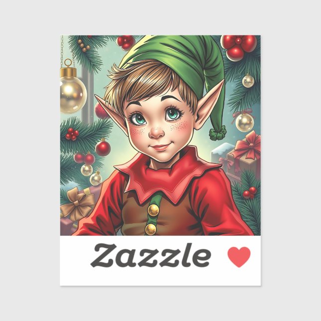 Whimsical Cartoon Elf | Christmas Sticker (Sheet)