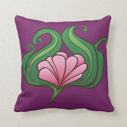 Whimsical Cartoon Flower Throw Pillow