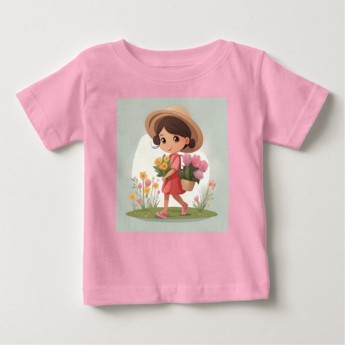 Whimsical Cartoon Girl CollectionPrinted T_Shirt