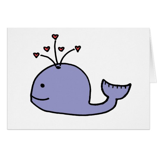 Whimsical Cartoon Whale Cards (Front Horizontal)