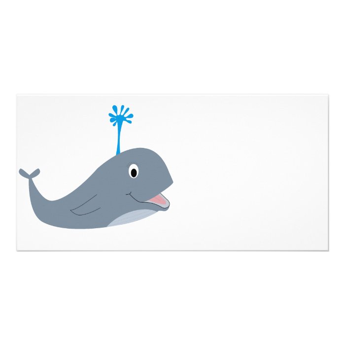 Whimsical cartoon whale t shirts and gifts photo card