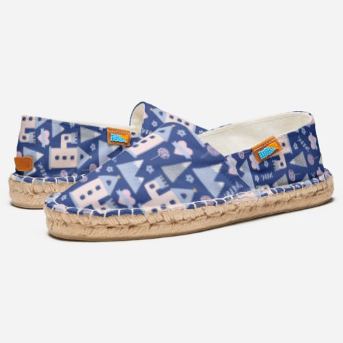 Whimsical castle candy pattern espadrilles