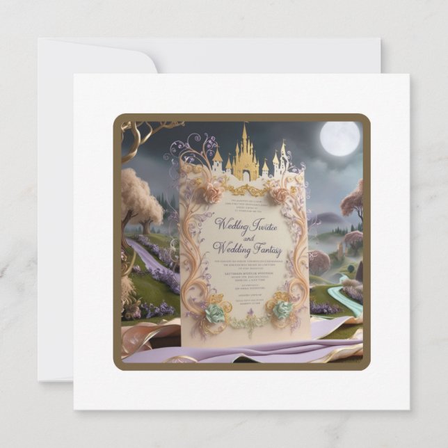 Whimsical Castle Wedding Invitation: A Fairytale F Invitation (Front)