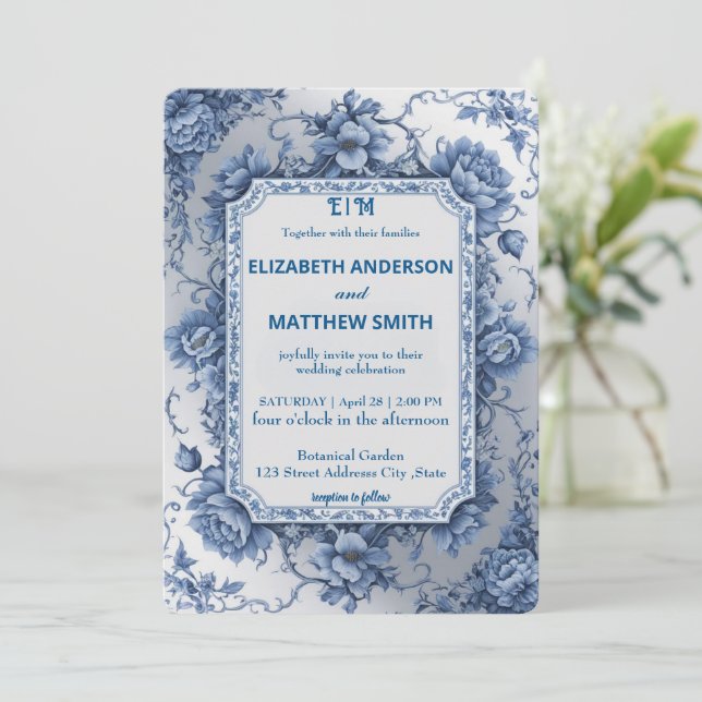 whimsical casual fresh romantic wedding invitation (Standing Front)