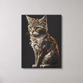 Whimsical Cat abstract Canvas Print