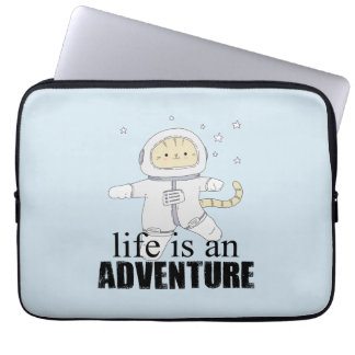 Whimsical Cat Astronaut Life Adventure Laptop Sleeve