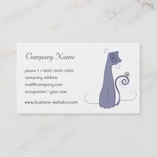 Customizable Whimsical Cat Business Card