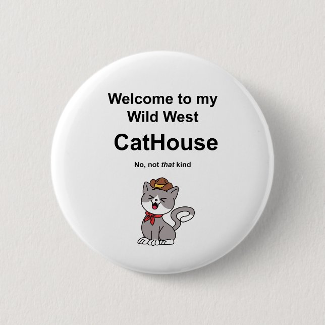 Whimsical Cat Button (Front)