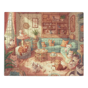 Whimsical Cat Café Puzzle