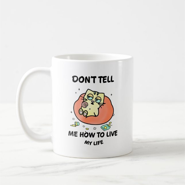 Whimsical Cat Coffee Mug (Left)