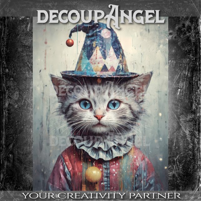 Whimsical Cat Decoupage Tissue Paper (Creator Uploaded)