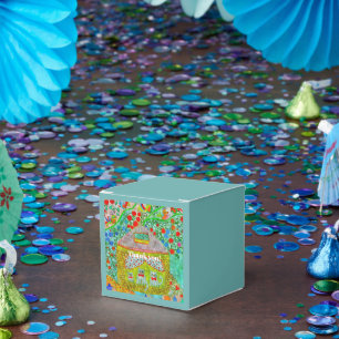 Whimsical Cat Family Storybook Birthday Favor Boxes