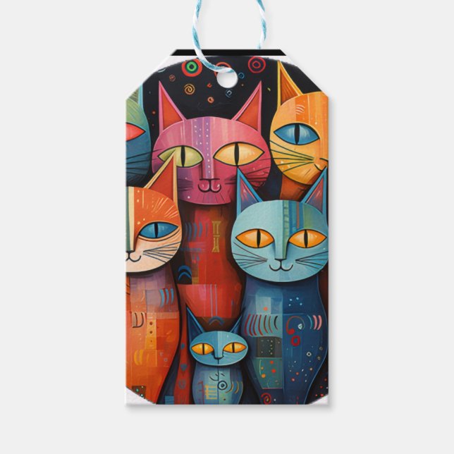 Whimsical Cat Gift Tags (Front)