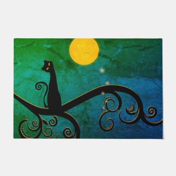 Whimsical Cat Illustration Doormat by EveStock at Zazzle