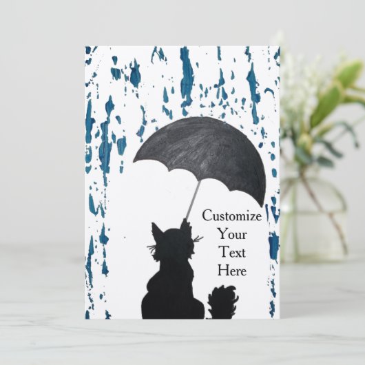 Whimsical Cat In the Rain (Standing Front)