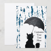 Whimsical Cat In the Rain (Front/Back)