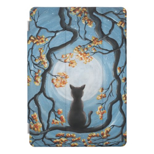 Whimsical Cat in Tree Full Moon Painting iPad Pro Cover