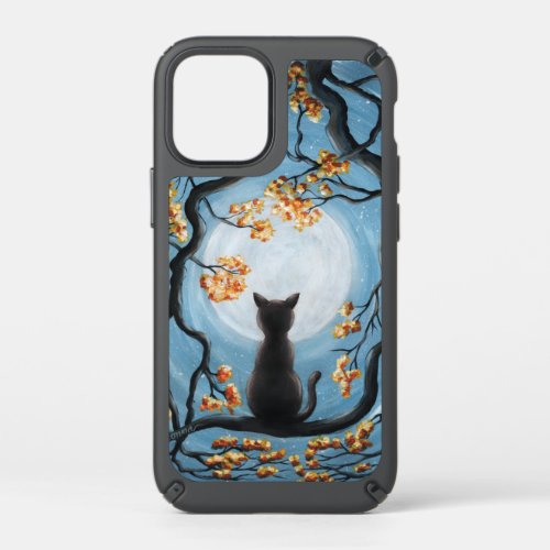 Whimsical Cat in Tree Full Moon Painting Speck iPhone 12 Mini Case