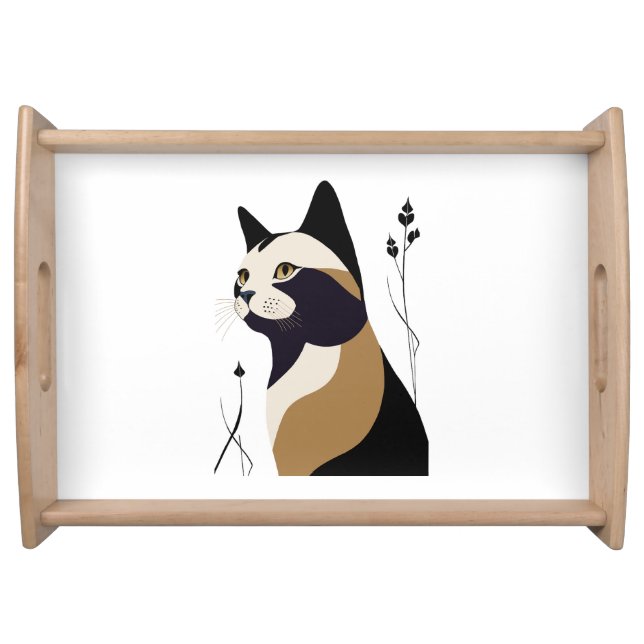 Whimsical Cat Serving Tray (Front)